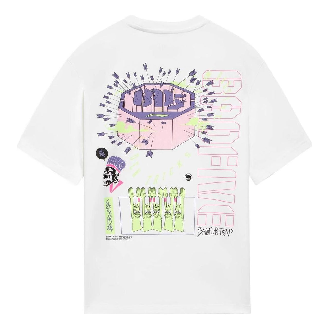 Li-Ning BadFive Trap Graphic Loose Fit T-shirt 'White' AHSS373-2