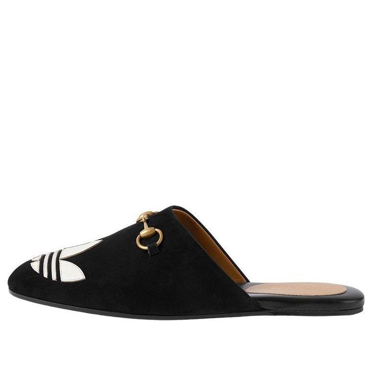 (WMNS) Gucci Trefoil Slipper x Adidas 'Black Suede' 702211-DE8X0-1060