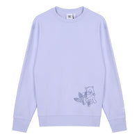Men's adidas originals Bear Printing Sports Round Neck Pullover Light Purple HJ7824