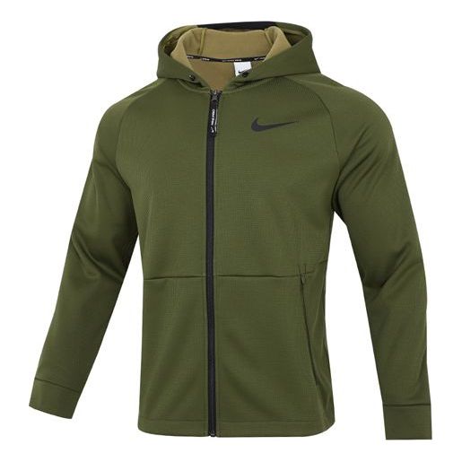 Nike Pro Therma-FIT Fleece Stay Warm Sports Training Hooded Jacket Green DD2125-326