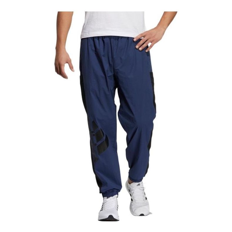 Men's adidas Splicing Alphabet Logo Bundle Feet Sports Pants/Trousers/Joggers Blue GN0783