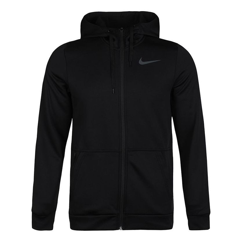 Nike Therma Full-length zipper Cardigan Training Hooded Jacket Black CU6232-010