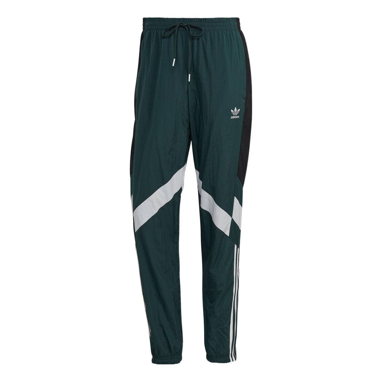 Men's adidas originals Woven Tp Logo Printing Elastic Waistband Drawstring Sports Pants/Trousers/Joggers Green HK7324