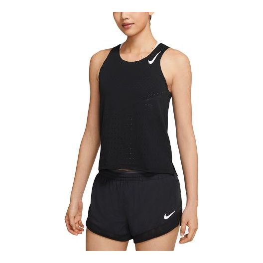 (WMNS) Nike Aeroswift Sports Breathable Running Black Vest CZ9386-010