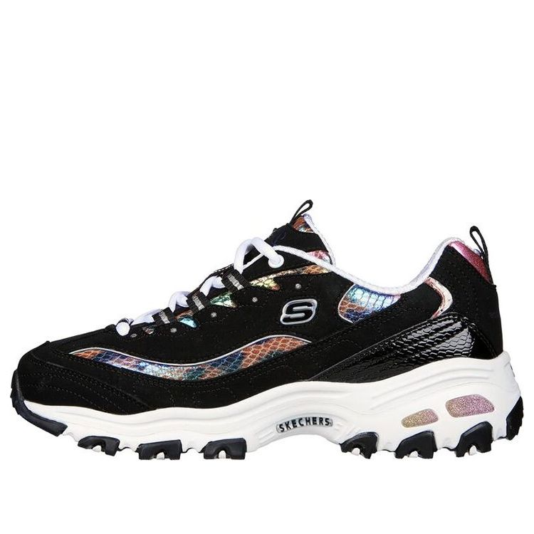 (WMNS) Skechers D'Lites Leather 'Black Multi' 149264-BKMT