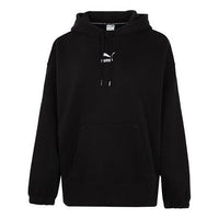 (WMNS) PUMA Classics Oversized TR Embroidery Logo Hoodie Black 535320-01