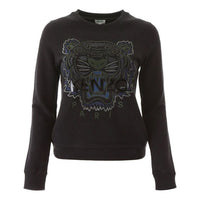 (WMNS) KENZO Cotton Tiger Head Printing Long Sleeves Pullover Hoodie Black F762SW7054XD-99