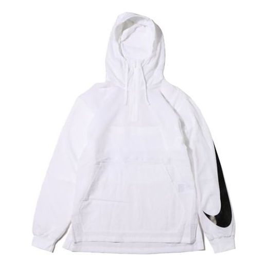 Nike Swoosh Men's Pullover Hooded Sportswear Windbreaker White AA5010-100