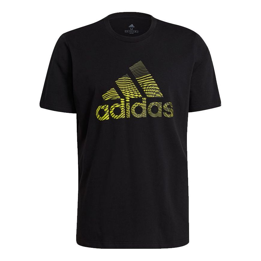 adidas M Extmo Pff T Alphabet Logo Round Neck Sports Short Sleeve Black GL2399