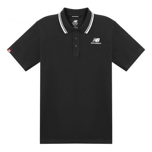 New Balance Classic Short Sleeve Polo Shirts 'Black White' AMT01983-BK