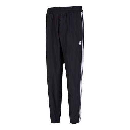 Men's adidas neo Stripe Logo Woven Bundle Feet Casual Sports Pants/Trousers/Joggers Autumn Black HN1824
