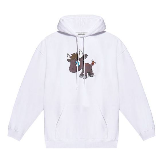 Balenciaga SS21 Small Pattern Cartoon Printing Unisex White 578135TJVE69000