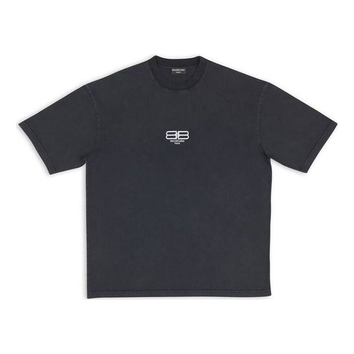 Balenciaga BB Paris Icon T-Shirt Medium Fit 'Black White' 612966TMVG79034