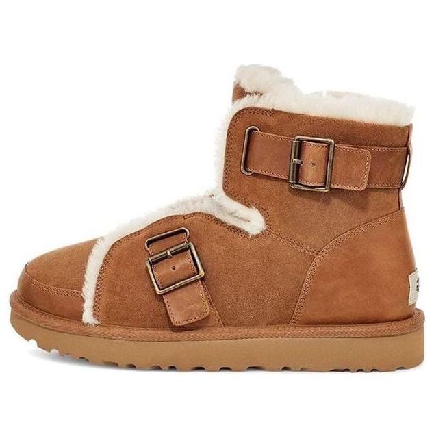 (WMNS) UGG Dune Mini Buckle Boot Fleece Lined Brown 1119431-CHE