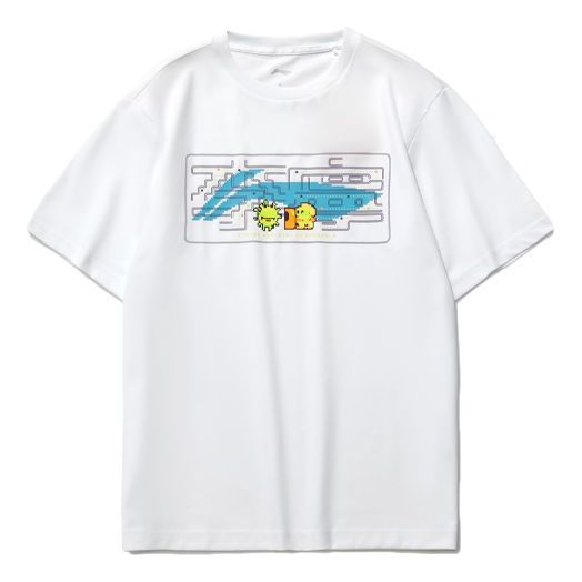 Li-Ning Cartoon Graphic Loose Fit T-shirt 'White' AHSR340-11