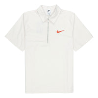 Nike Half Zipper Solid Color Short Sleeve Polo Shirt White DM5284-030
