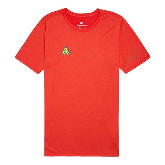 Men's Nike ACG Back Printing Short Sleeve Red T-Shirt AQ3951-634