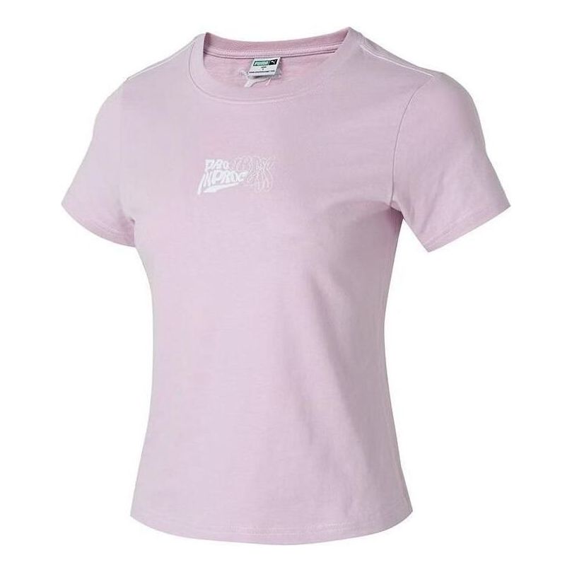 (WMNS) PUMA Logo T-Shirt 'Pink' 626865-60