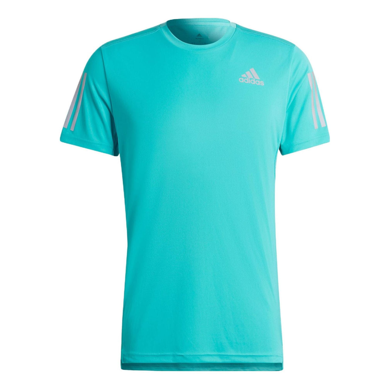 Men's adidas Solid Color Logo Round Neck Pullover Sports Short Sleeve Light Blue T-Shirt HB7435
