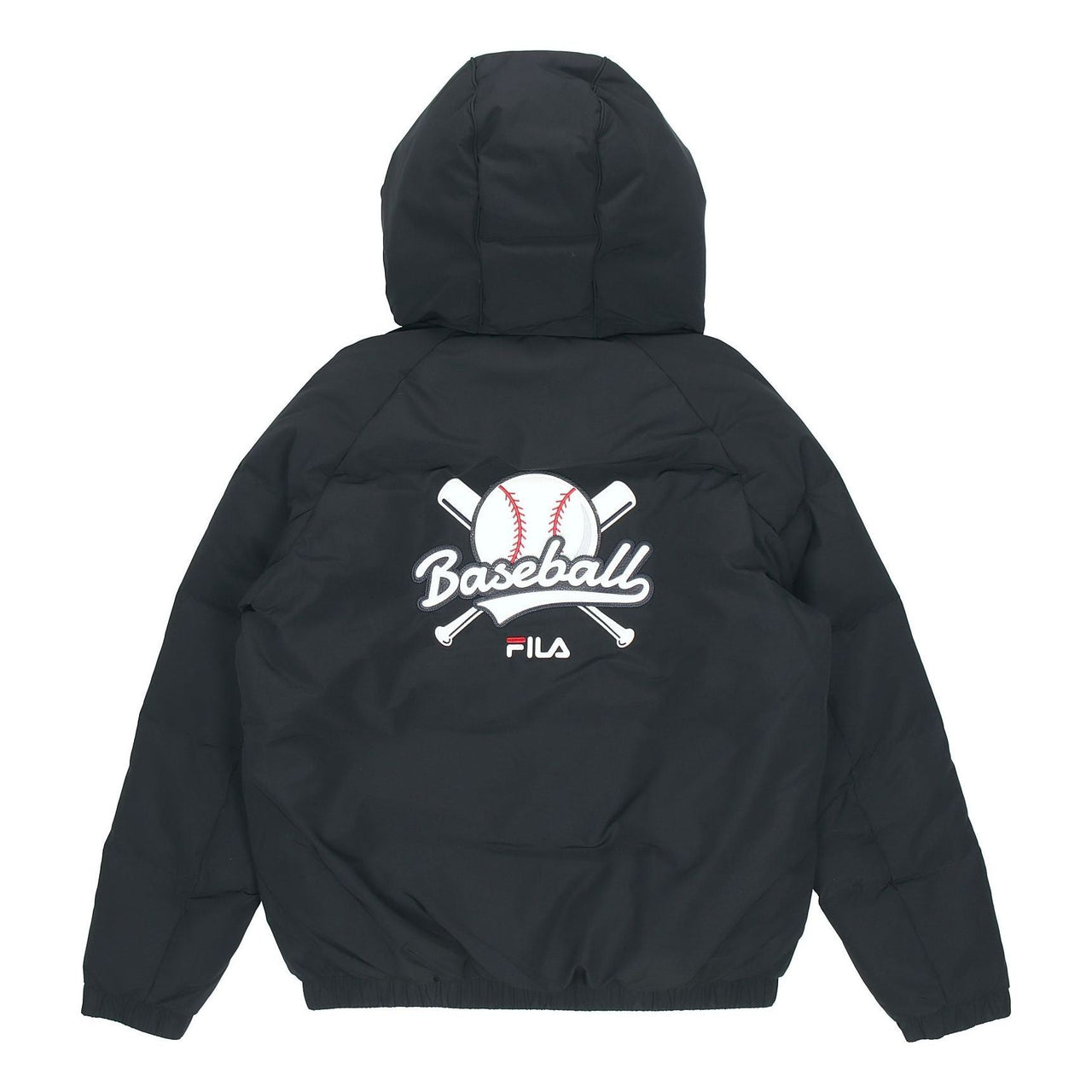 FILA FUSION Logo Print Down Jacket 'Black White' T11M042902F-BK