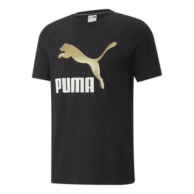 PUMA Classics Logo Metallic Tee 'Black' 536345-01