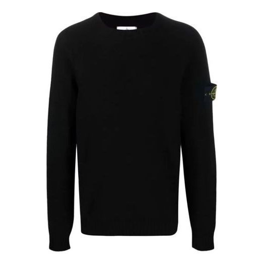 STONE ISLAND Lambswool Crew Knit 'Black' 7515505A3-V0029