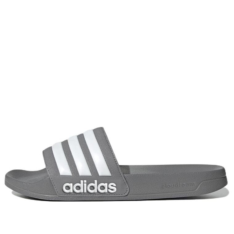 adidas Adilette Shower Slides Cozy Wear-Resistant Unisex Grey Slippers 'Grey White' GY1891