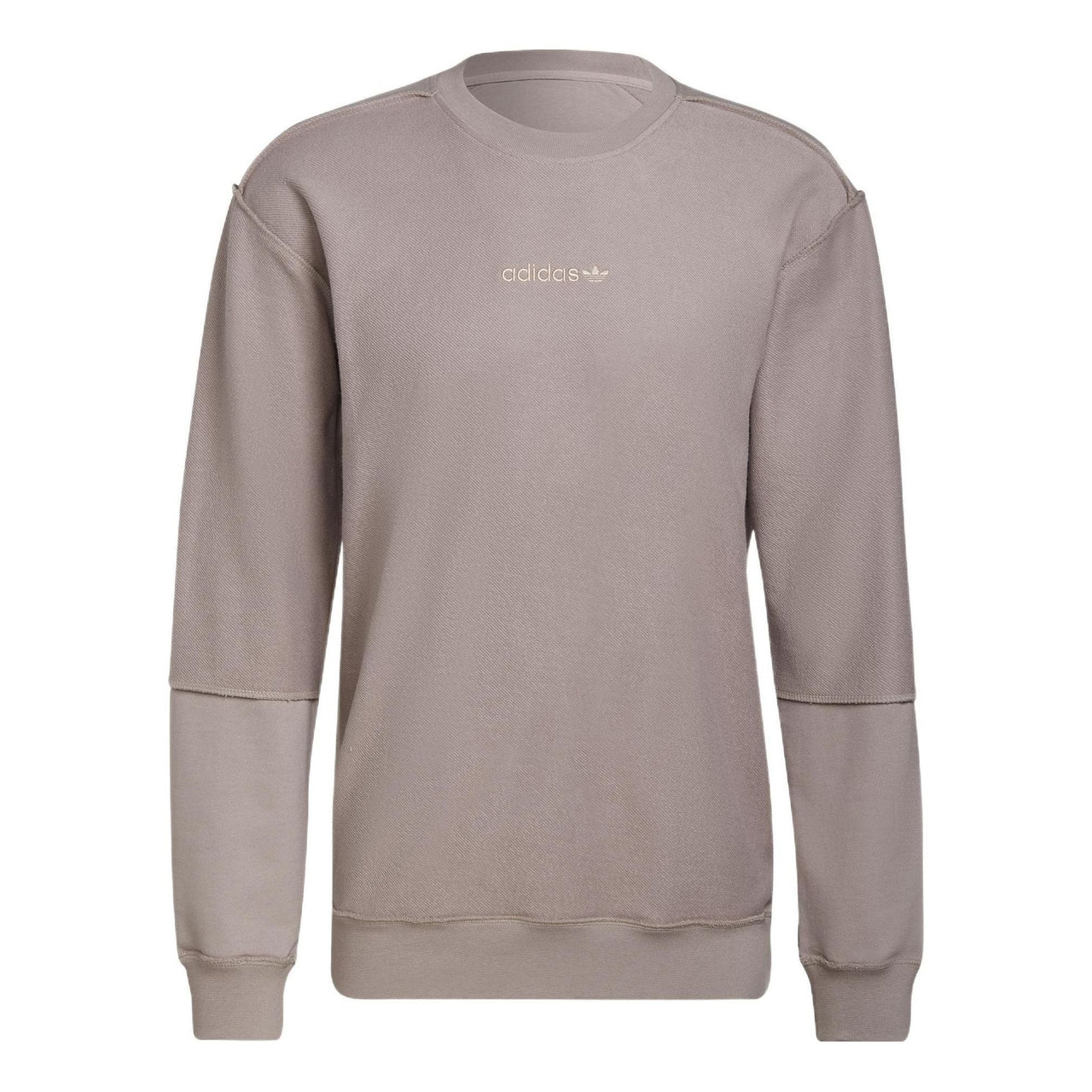 Men's adidas originals Solid Color Round Neck Pullover Light Grey HP0436