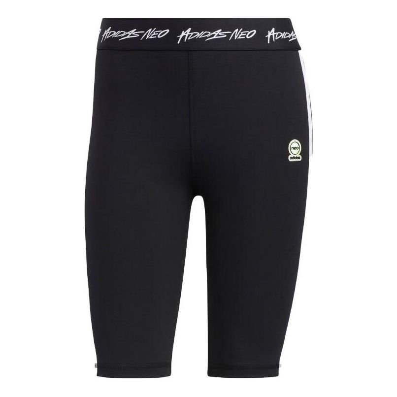 (WMNS) adidas Neo 3-Stripes Yoga Short Legging 'Black White' HN0033