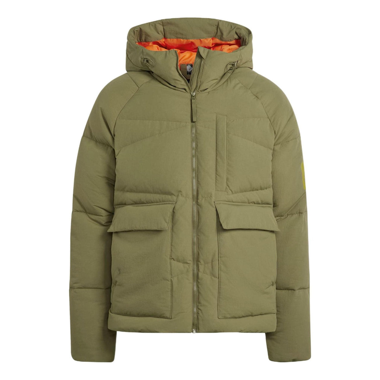 adidas Solid Color Zipper Hooded Down Jacket Men's Green HN9931