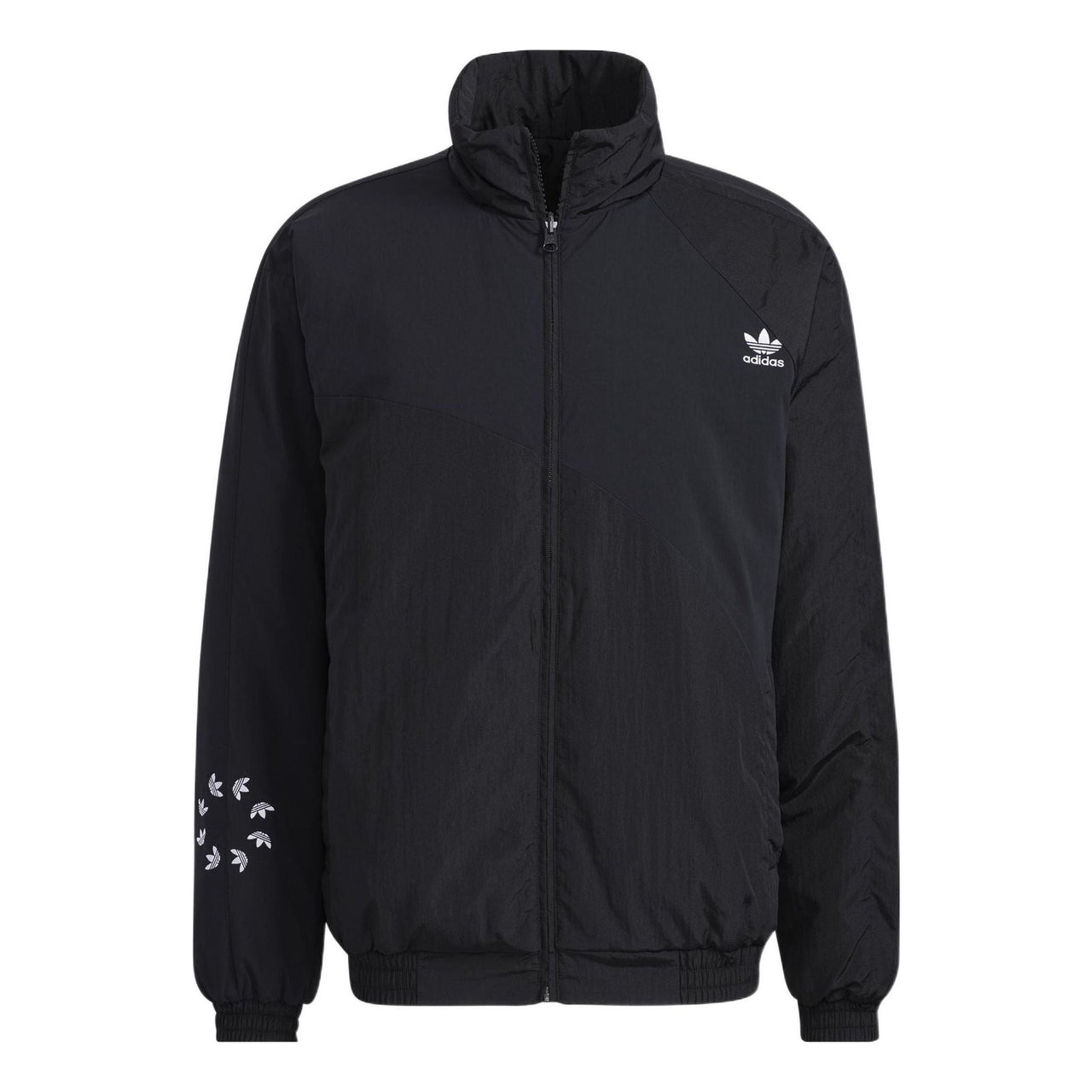 Men's adidas originals Bold Jacket Logo Printing Sports Padded Jacket Black HE6611