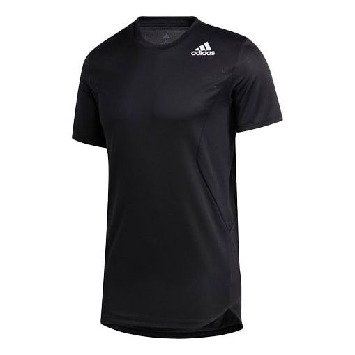 adidas Solid Color Training Sports Short Sleeve Black GL7305