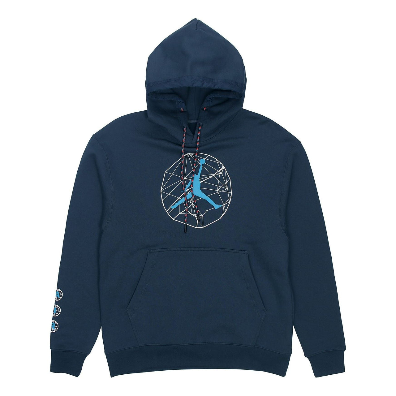 Men's Air Jordan Casual Sports Hooded Lacing Pullover Dark Sea Blue DC9728-454