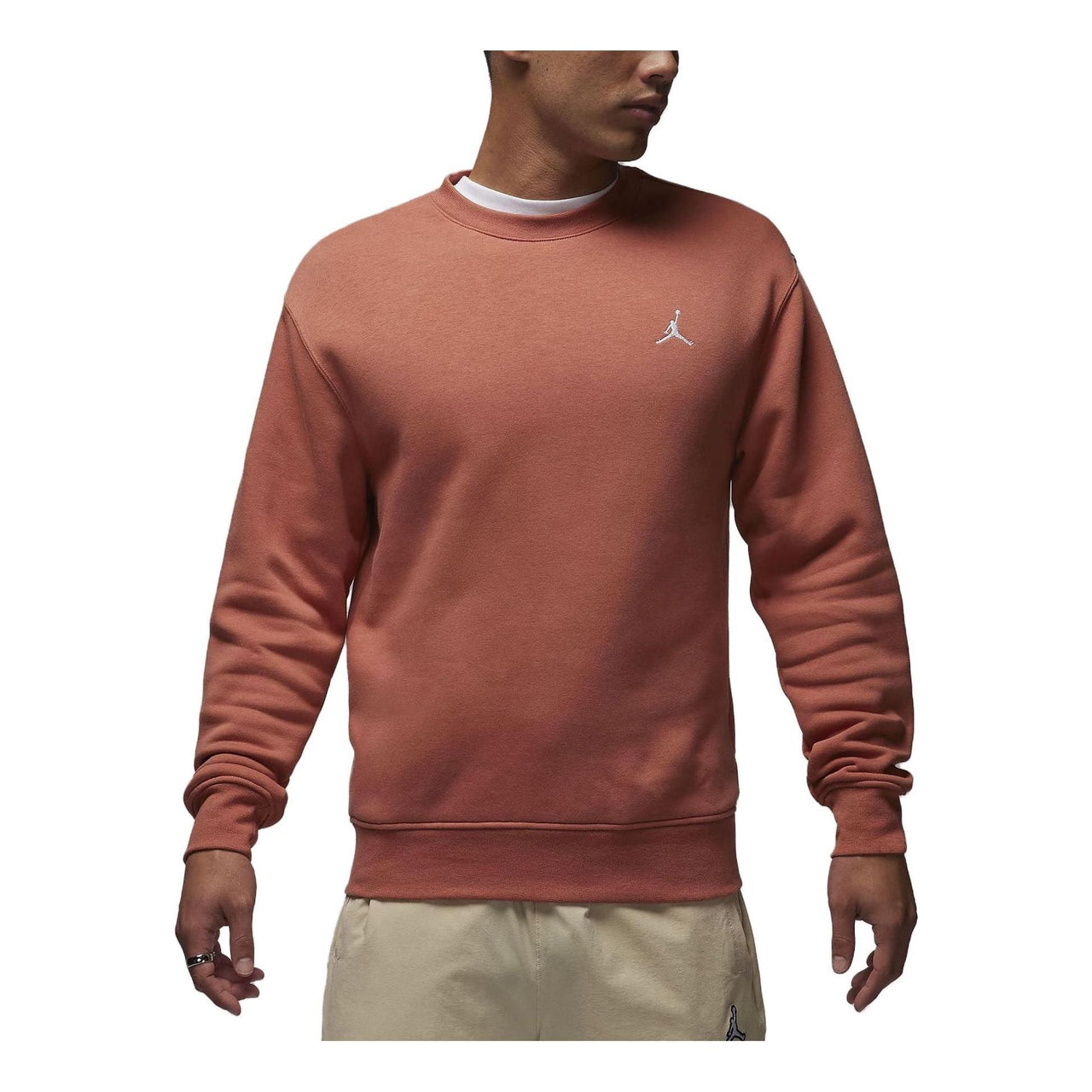 Air Jordan Essentials Logo Crew-Neck Sweatshirt 'Orange White' FJ7777-810