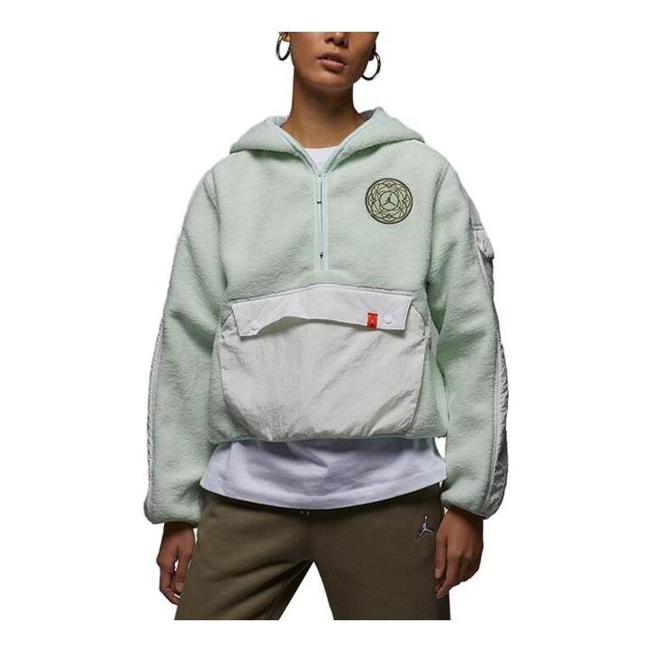 (WMNS) Air Jordan sherpa hooded sweatshirt pullover 'Pistachio Frost Green' FB1635-274