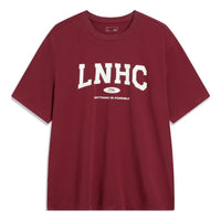 Li-Ning Anything Is Possible Logo T-shirt 'Burgundy White' AHST857-3