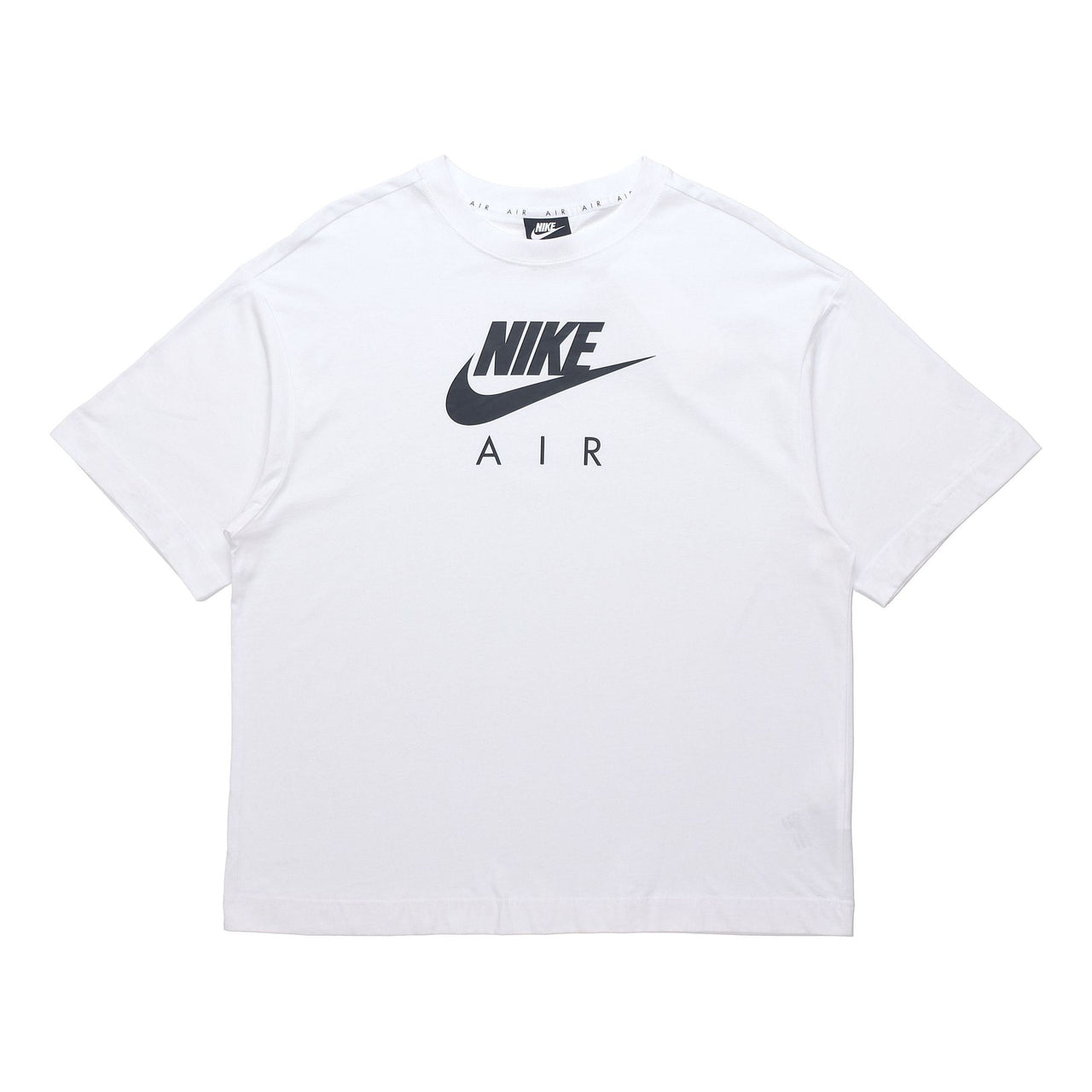 (WMNS) Nike Air Logo Printing Loose Knit Sports Short Sleeve White DB3841-100