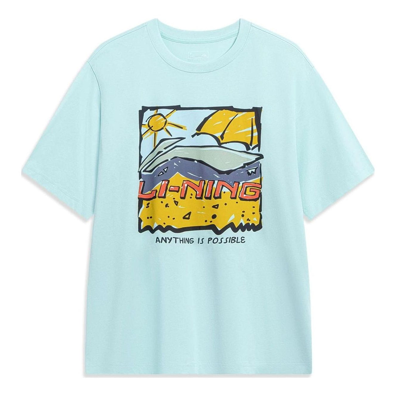 Li-Ning Anything Is Possible Cartoon Graphic T-shirt 'Light Blue' AHST543-3