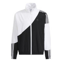adidas neo Colorblock Stand Collar Long Sleeves Zipper Jacket Black HC9680