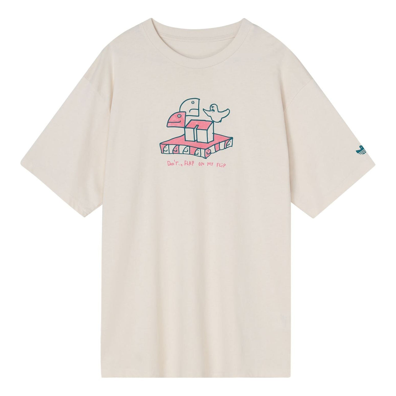 adidas originals Casual Breathable Cartoon Pattern Alphabet Sports Short Sleeve Couple Style Gray White HC2192