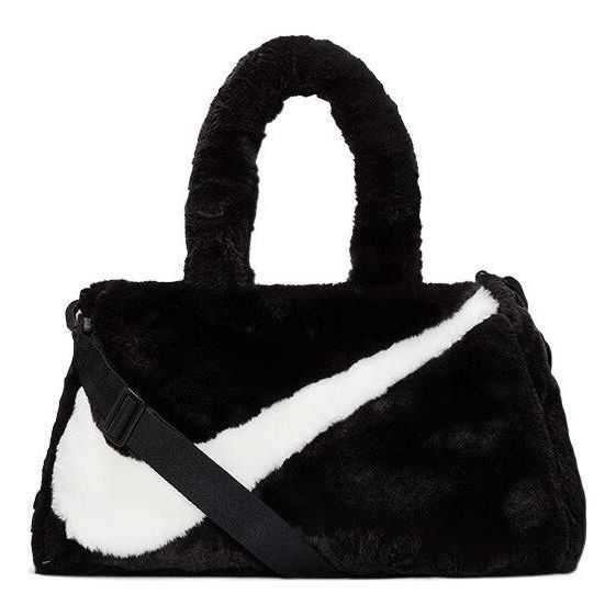 Nike NSW Faux Fur Tote Bag 'Black White' DQ5804-010
