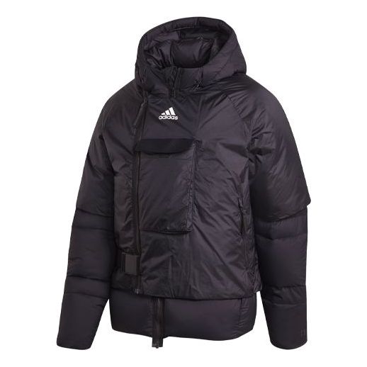 adidas Detachable hooded waterproof Down Jacket Black FT2421