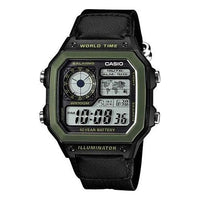 CASIO G Shock Battery Sports /Green Quartz Mens Black Digital AE-1200WHB-1B