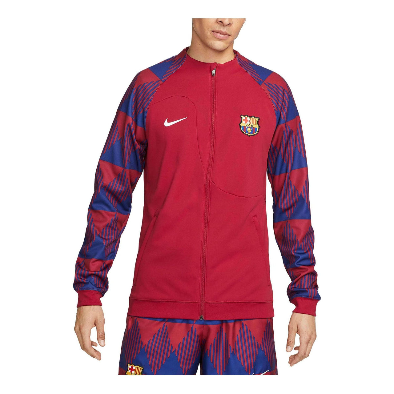 Nike FC Barcelona Academy Pro Full-Zip Knit Soccer Jacket 'Red' FB3043-620
