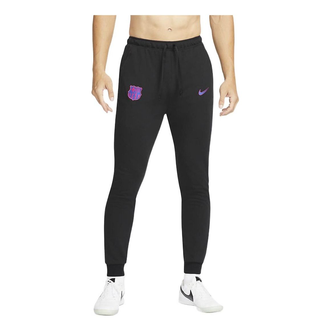Nike Dri-FIT Barcelona Solid Color Quick Dry Knit Lacing Soccer/Football Sports Pants Black DB7873-014