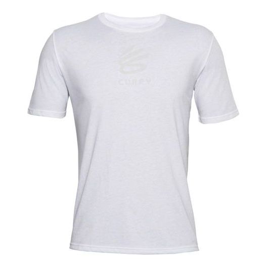 Men's Under Armour Curry Casual Logo Printing Short Sleeve White 1357001-100