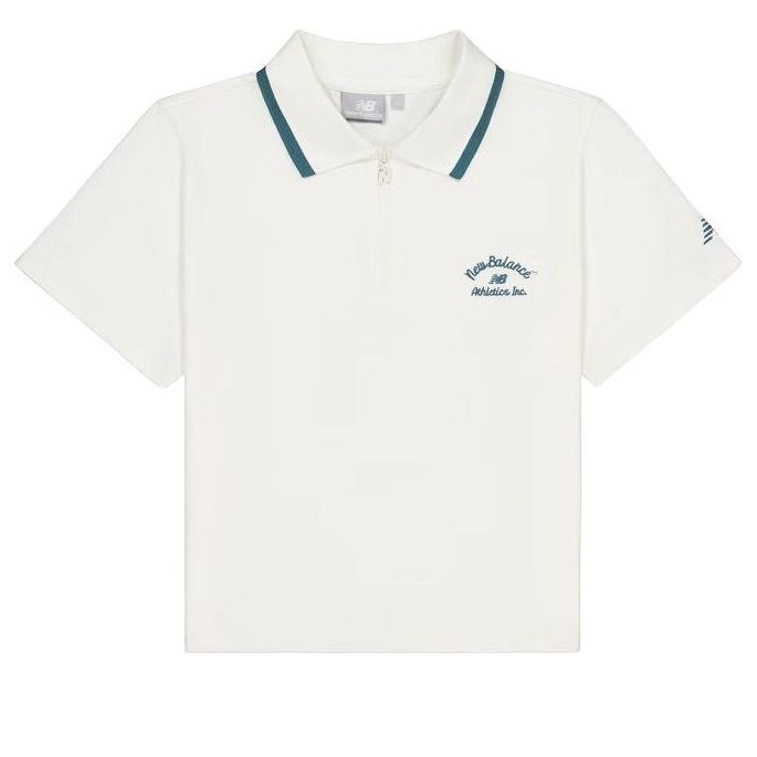 (WMNS) New Balance Athletics Half Zip Polo Shirt 'Ivory' NFE22442-IV