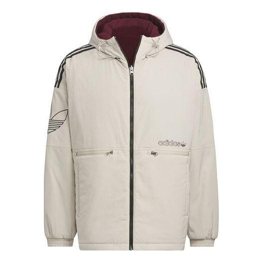 adidas Origianls Reversible Warm Cotton Jacket 'White Burgundy' IU4786