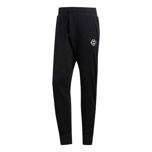 adidas Harden Fle Logo Fleece Lined Casual Sports Pants Black DX6828