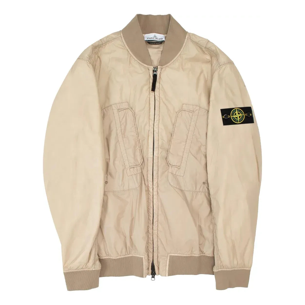 STONE ISLAND Logo Patch Zipped Bomber Jacket 'Dove Grey' 781542125-V0092